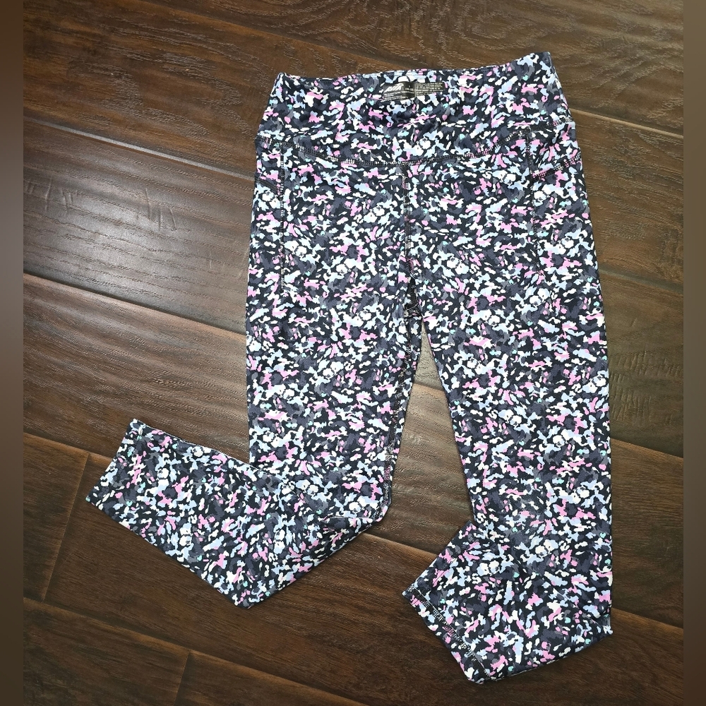 Avia Womens Stretchy Multicolor Athleisure Leggings Large